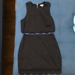 Black crop-to and matching skirt